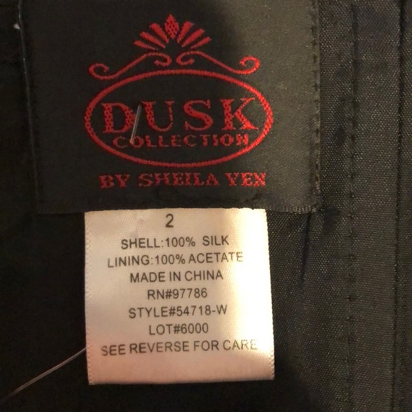 Dusk Collection by Sheila Yen 100% Silk Black Dres - Picture 5 of 7